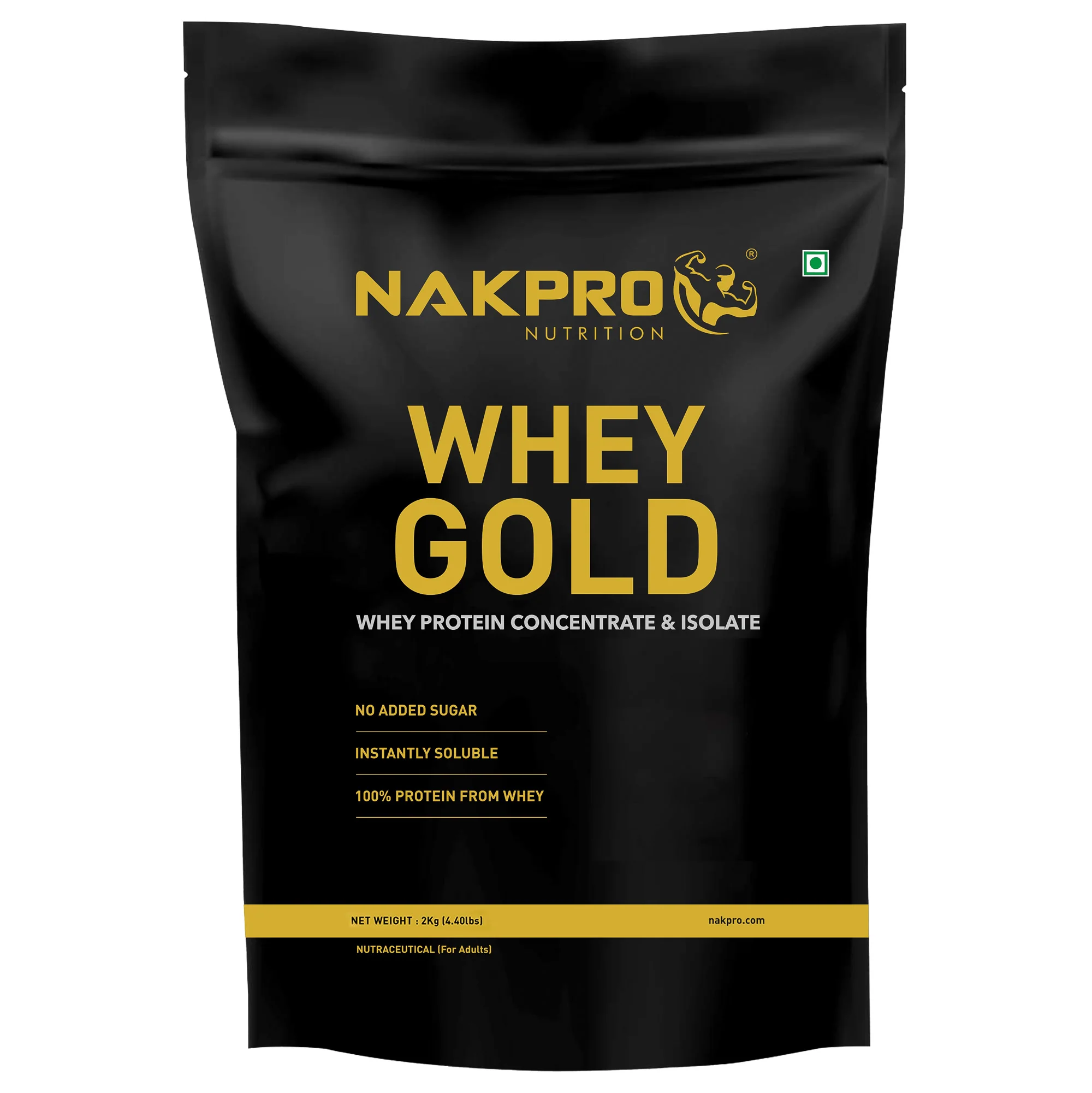 Nakpro Whey Gold Protein Concentrate | 80g Protein | Clean Unflavored Whey Protein | Trustified Certified - Image 3