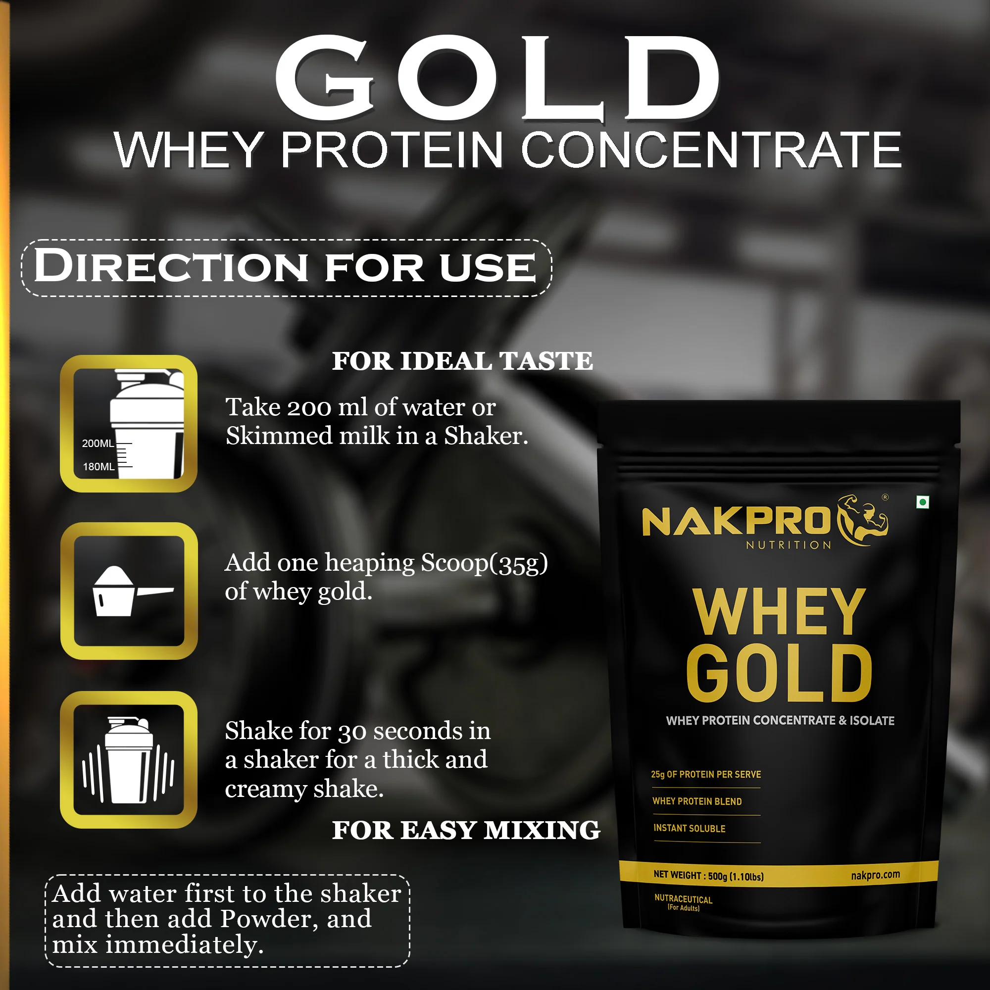 Nakpro Whey Gold Protein Concentrate | 80g Protein | Clean Unflavored Whey Protein | Trustified Certified - Image 31