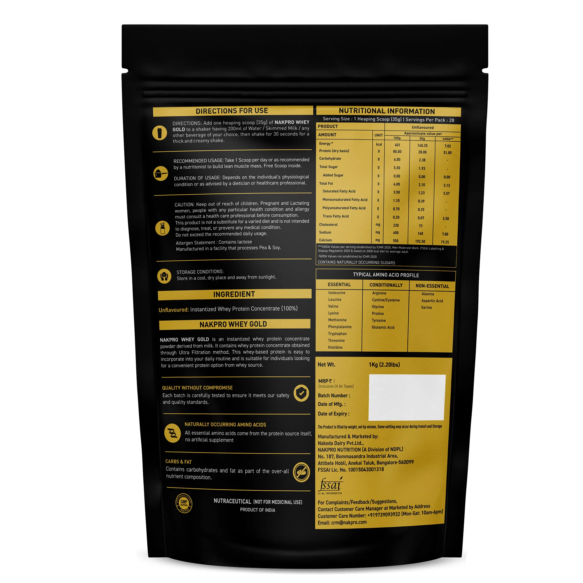 Nakpro Whey Gold Protein Concentrate | 80g Protein | Clean Unflavored Whey Protein | Trustified Certified - Image 35