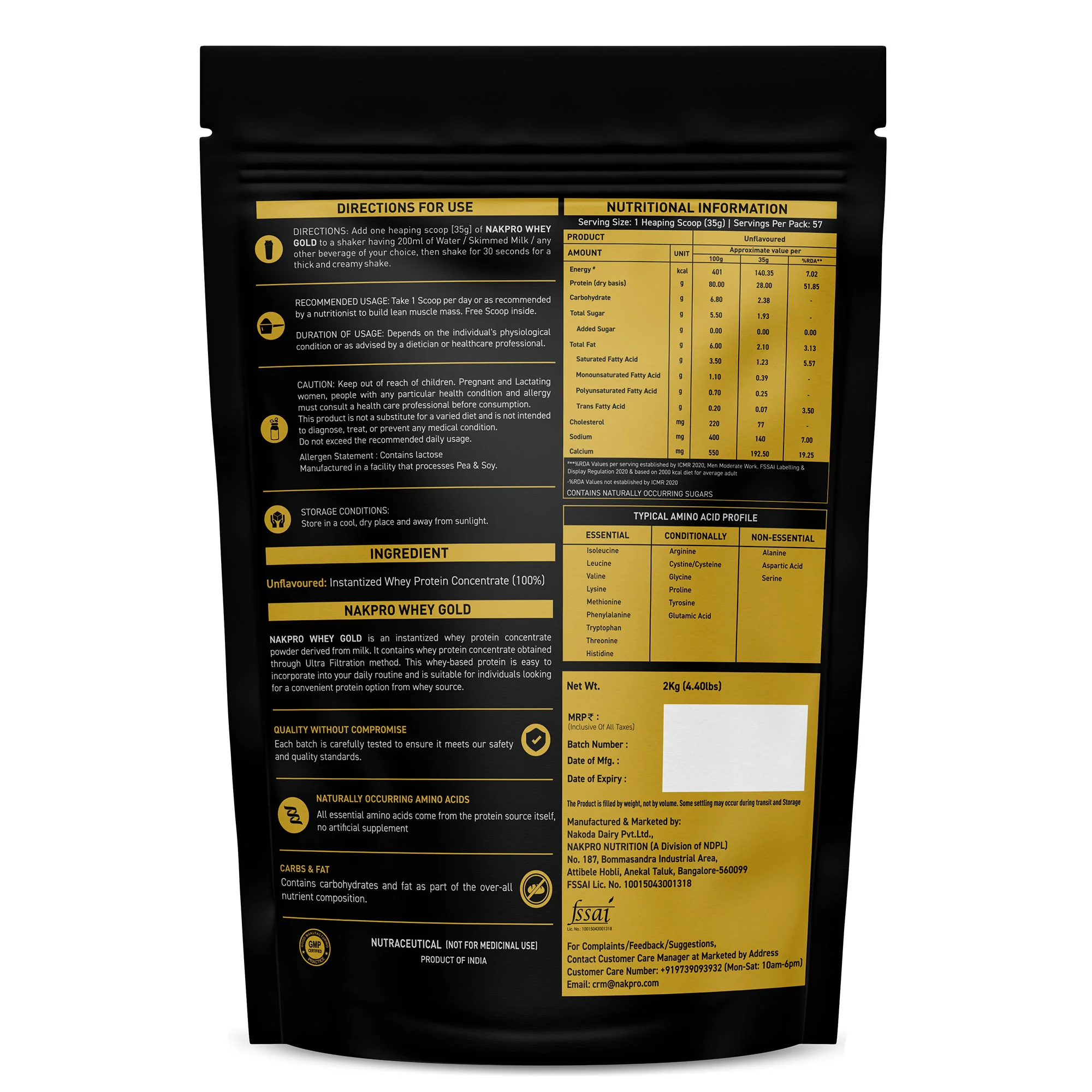 Nakpro Whey Gold Protein Concentrate | 80g Protein | Clean Unflavored Whey Protein | Trustified Certified - Image 37