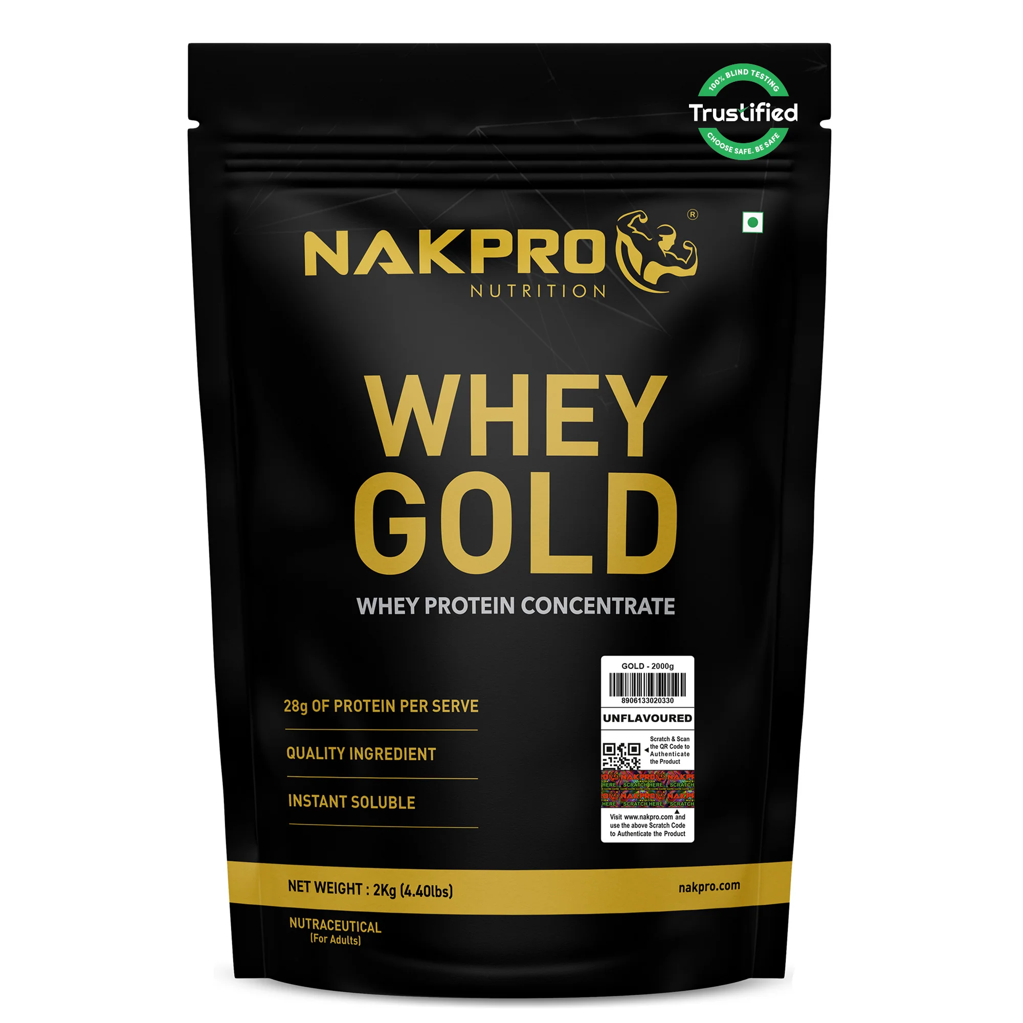 Nakpro Whey Gold Protein Concentrate | 80g Protein | Clean Unflavored Whey Protein | Trustified Certified - Image 41