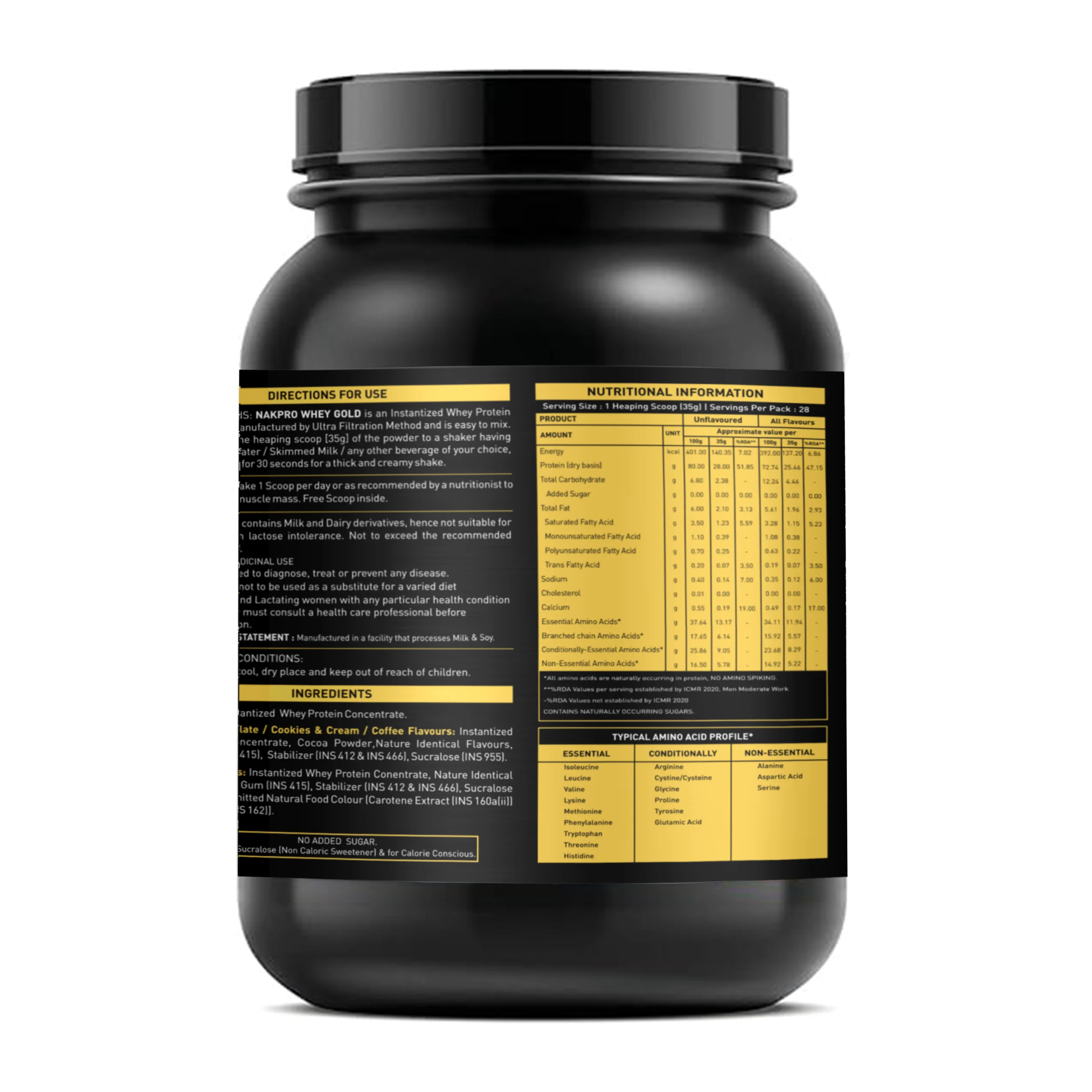 Nakpro Whey Gold Protein Concentrate | 80g Protein | Clean Unflavored Whey Protein | Trustified Certified - Image 6