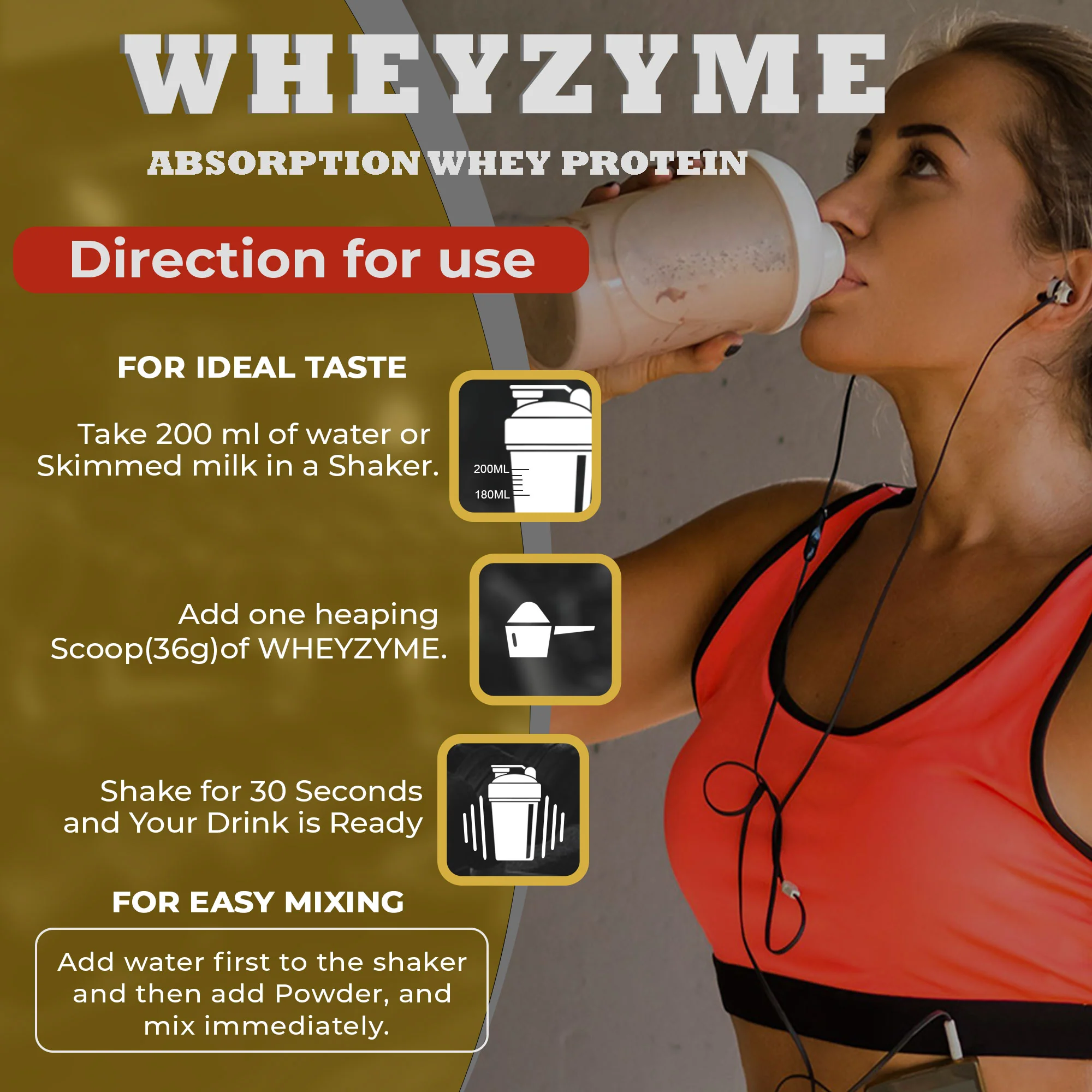 Nakpro Wheyzyme Absorption Whey Protein (Isolate & Concentrate) | 73g Protein | Added Probiotics | Trustified Certified - Image 47