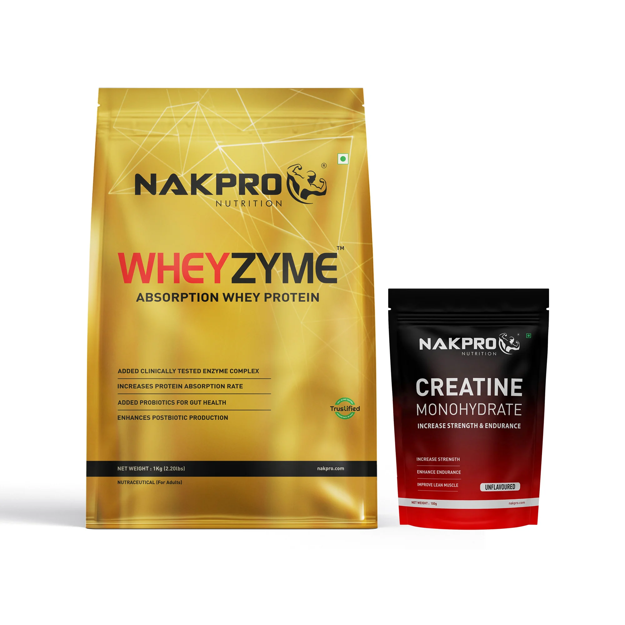 Nakpro Wheyzyme Absorption Whey Protein (Isolate & Concentrate) | 73g Protein | Added Probiotics | Trustified Certified - Image 50