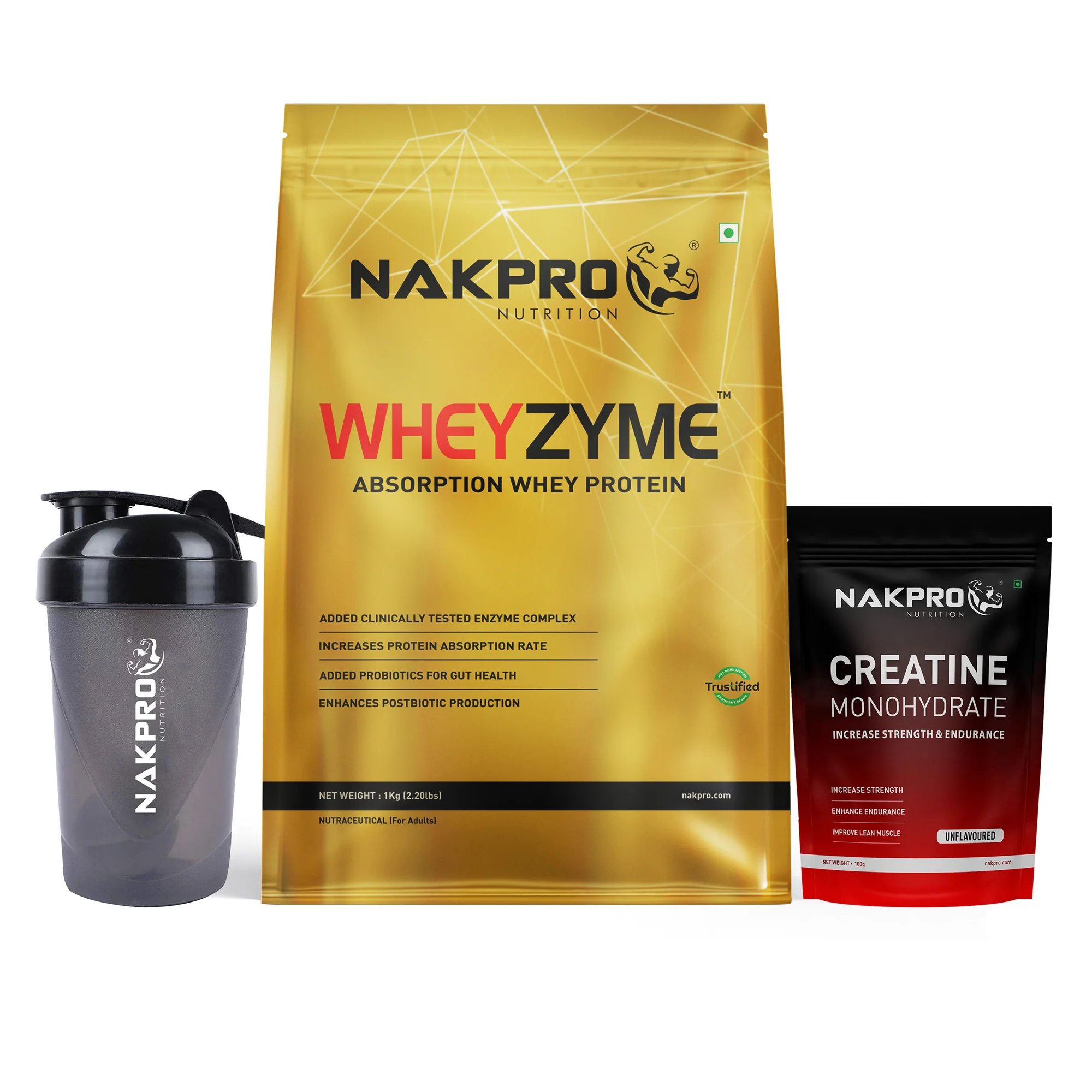 Nakpro Wheyzyme Absorption Whey Protein (Isolate & Concentrate) | 73g Protein | Added Probiotics | Trustified Certified - Image 51